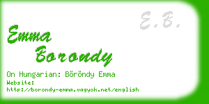 emma borondy business card